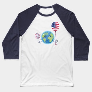 Independence Day. Earth celebrates the 4th of July Baseball T-Shirt